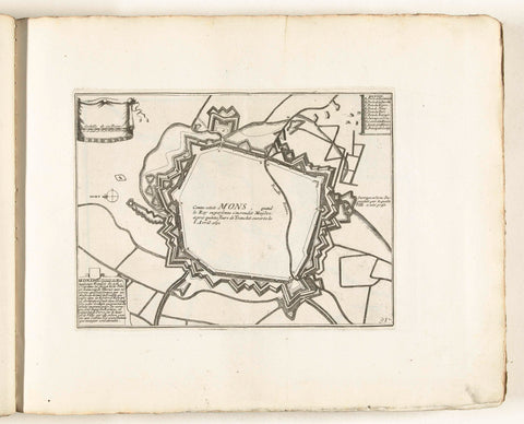 Map of Mons, c. 1702, anonymous, 1702 - 1703 Canvas Print