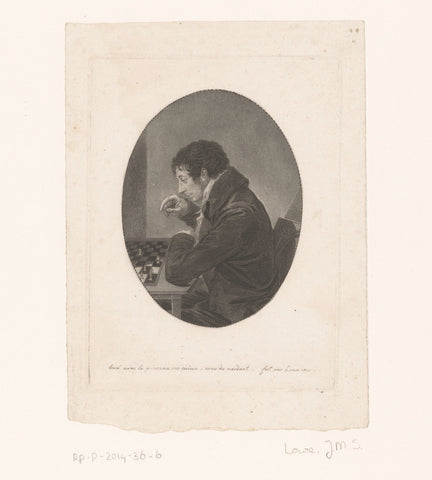 Schaakspeler, Johann Michael Siegfried Lowe, 1800 Canvas Print