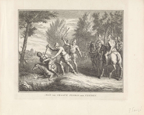 Murder of Floris V, Pieter Tanjé, 1747 - 1799 Canvas Print