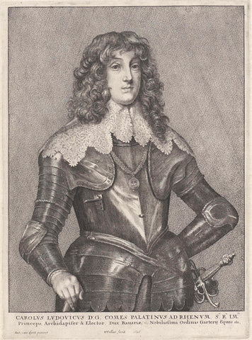 Portrait of Charles Louis, Elector Palatine, Wenceslaus Hollar, 1646 Canvas Print