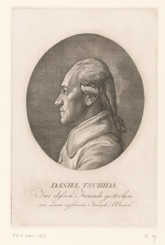 Portret van Daniel Tschida, Adam von Bartsch, 1789 Canvas Print