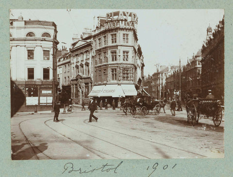 Cityscape with tramway and horse and wagons, Frits Freerks Fontein Fz. (attributed to), 1901 Canvas Print