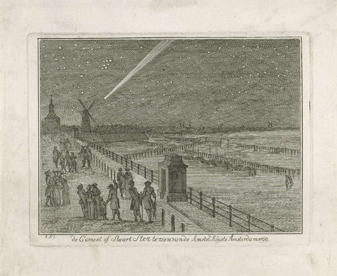 Comet above Amsterdam, 1769, Aert Schouman (attributed to), 1769 Canvas Print