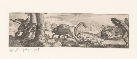 Bull hunt, anonymous, 1596 - 1652 Canvas Print