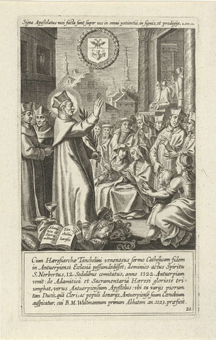 Saint Norbert preaches against Tanchelm in Antwerp, Cornelis Galle (II) (attributed to), 1622 Canvas Print