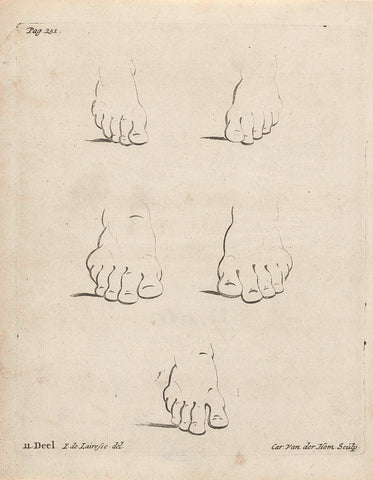 Studies of feet, Carel van der Hem, c. 1707 - c. 1722 Canvas Print