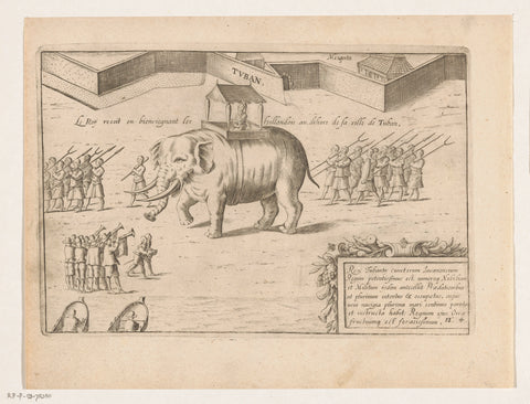 The king of Tuban on his elephant, 1599, anonymous, 1619 Canvas Print