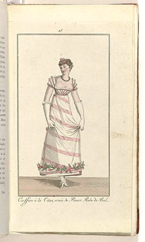 Elegantia, or magazine of fashion, luxury and taste for women, February 1808, No. 38: Coeffure á la Titus,..., anonymous, 1808 Canvas Print