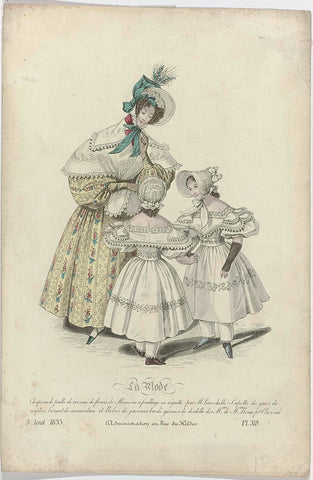 La Mode, 3 August 1833, Pl. 318 : Chapeau de paille de riz (...), anonymous, 1833 Canvas Print