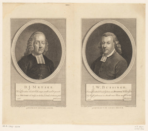 Portraits of Dirk Jan Metske and Johannes Wilhelmus Bussingh, Hendrik Roosing, 1796 Canvas Print