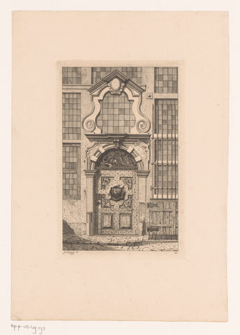 Door of a house in the Kaasstraat in Antwerp, Jean Théodore Joseph Linnig, 1868 Canvas Print