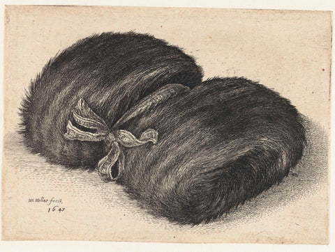 Mof of fur decorated with a ribbon, Wenceslaus Hollar, 1647 Canvas Print