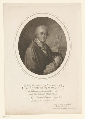 Portret van Franz Anton Zauner, Carl Hermann Pfeiffer, 1779 - 1829 Canvas Print