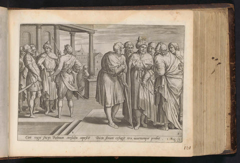 Rechabeam consults the elders and young men, Hans Collaert (I) (attributed to), 1646 Canvas Print