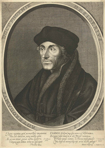 Portrait of Desiderius Erasmus, Cornelis Koning (?-1671), c. 1608 - c. 1671 Canvas Print