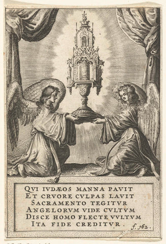 Two Angels with the Monstrance with the Blessed Sacrament, Boëtius Adamsz. Bolswert, 1639 - 1689 Canvas Print