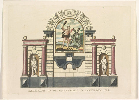 Destruction of the Aristocracy, decoration on the Westermarkt, 1795, A. Schol (II), 1795 Canvas Print