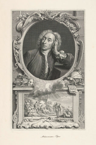 Portrait of Alexander Pope, Jacob Houbraken, 1747 Canvas Print