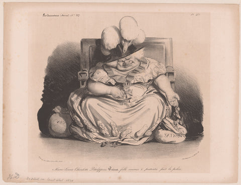 Caricature of a noble lady, Honoré Daumier, 1835 Canvas Print