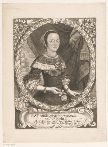 Portrait of Sibylla Catharina Agricola, Johann Alexander Böner, 1682 - 1720 Canvas Print