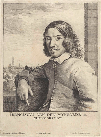 Portret van Frans van den Wijngaerde, Wenceslaus Hollar, 1651 Canvas Print