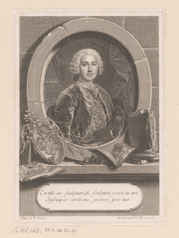 Portrait of Tycho de Hofman, Johann Georg Wille, 1745 Canvas Print