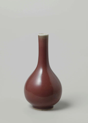 Pear-shaped bottle vase with a red glaze, anonymous, c. 1700 - c. 1799 Canvas Print