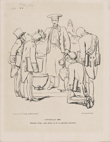 Cartoon on director of the Cabinet of the King De Kock, 1860, Johan Michaël Schmidt Crans, 1860 Canvas Print