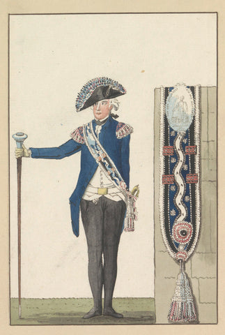 Drum-major of the Society for the Benefit of the Militia in Amsterdam, 1787, anonymous, 1787 Canvas Print