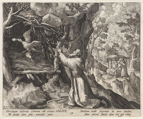 Saint Amatus of Remiremont as Hermit, Raphaël Sadeler (I), 1594 Canvas Print