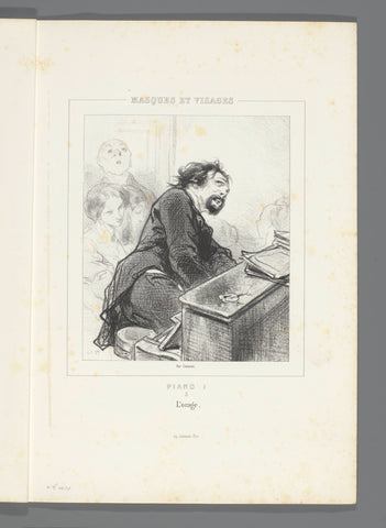 Pianist plays for audience, Paul Gavarni, 1853 Canvas Print