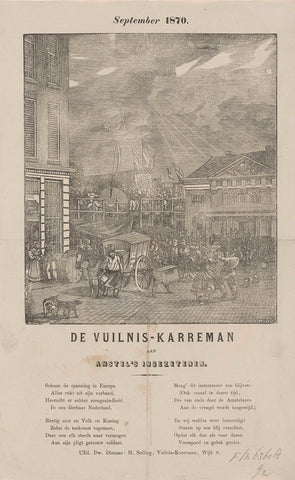 Kermisprent van de vuilnismannen van Amsterdam voor het jaar 1870, Dirk Wijbrand Tollenaar, 1870 Canvas Print