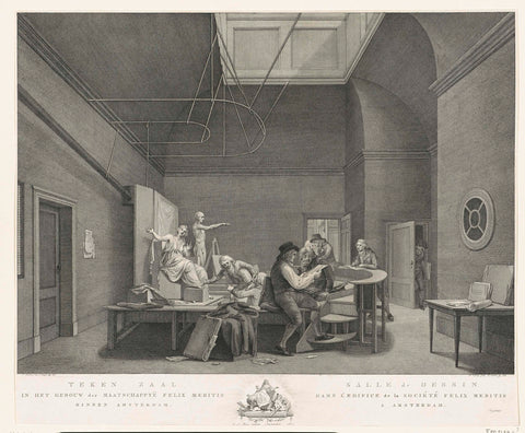 Drawing room in Felix Meritis, 1789, Daniel Friday, 1801 Canvas Print