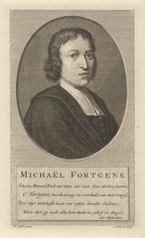 Portrait of Michael Fortgens, Jacob Folkema, 1702 - 1767 Canvas Print