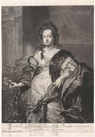 Portrait of Sophia Charlotte, Queen of Prussia, Jacob Gole, 1684 - 1724 Canvas Print