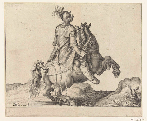 Rider with pistol, seen on the back, Jacob de Gheyn (II) (workshop of), 1640 Canvas Print