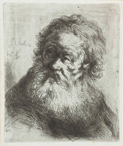 Old man with beard, Jan Chalon, 1789 Canvas Print