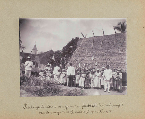 Maroon children of the village gansee at the reception of the education inspector, anonymous, 1910 Canvas Print