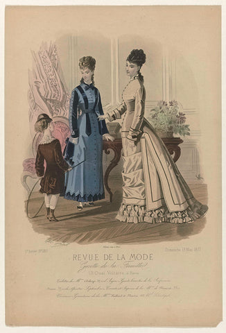 Revue de la Mode, Gazette de la Famille, Sunday, May 13, 1877, 6th year, No. 280: Toilets of Mme Duboys (...), A Paul, 1877 Canvas Print