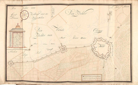 Map of the Kieldrecht polder near Hulst, c. 1701-1715, Samuel Du Ry de Champdoré, 1701 - 1715 Canvas Print