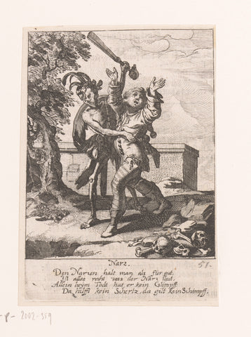 Jester and Death, Rudolph Meyer, 1650 Canvas Print