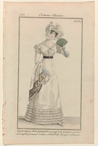 Journal des Dames et des Modes, Costume Parisien, 15 July 1822, (2082): Chapeau de gaz (...), anonymous, 1822 Canvas Print