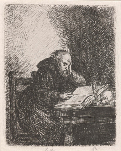 Reading monk, David van der Kellen (1804-1879), 1814 - 1859 Canvas Print