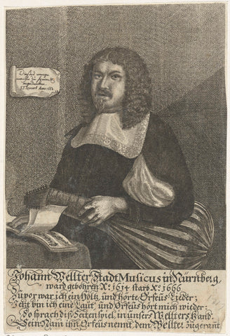 Portrait of Johann Welter, Johann Friedrich Leonard, 1668 Canvas Print