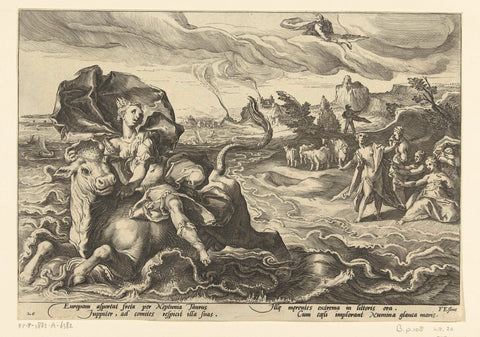 Roof van Europa, Hendrick Goltzius (workshop of), 1590 Canvas Print