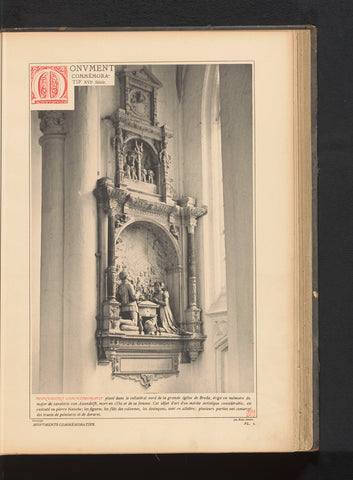 Memorial in the Grote Kerk in Breda, anonymous, c. 1881 - in or before 1889 Canvas Print