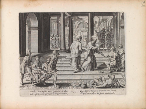 Peter heals a paralytic, anonymous, 1643 Canvas Print