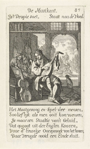 Musician, Caspar Luyken, 1694 Canvas Print