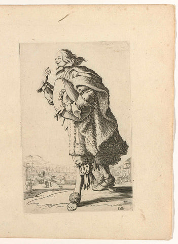 Nobleman with hat in hand, bending to the left, Jacques Callot, 1624 Canvas Print