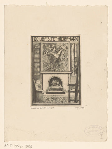 Bookplate by T. Hiltermann, Lodewijk Schelfhout, 1928 Canvas Print